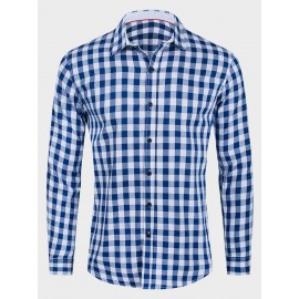 Men Gingham Button Through Shirt