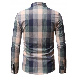 Men Plaid Button Up Shirt