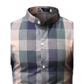 Men Plaid Button Up Shirt