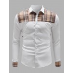 Men Contrast Plaid Button Through Shirt