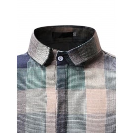 Men Plaid Button Up Shirt