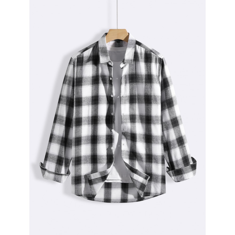 Men Plaid Shirt Without Tee