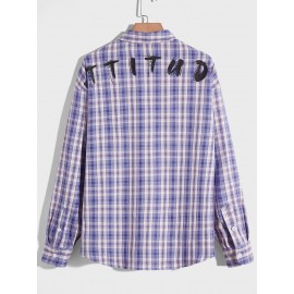 Men Tartan Print Drop Shoulder Shirt