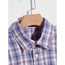 Men Tartan Print Drop Shoulder Shirt