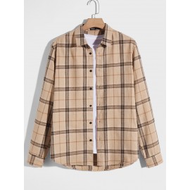 Men Plaid Print Shirt Without Tee