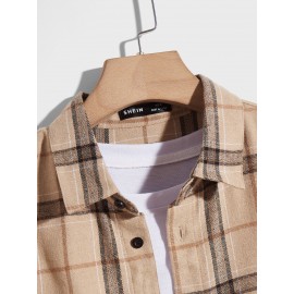 Men Plaid Print Shirt Without Tee