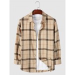 Men Plaid Button Through Shirt Without Tee