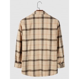 Men Plaid Button Through Shirt Without Tee