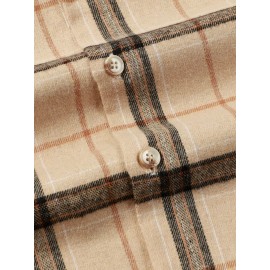 Men Plaid Button Through Shirt Without Tee