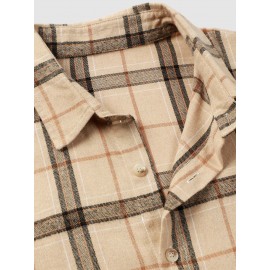 Men Plaid Button Through Shirt Without Tee