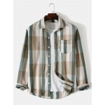 Men Plaid Pocket Front Shirt Without Tee