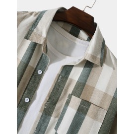 Men Plaid Pocket Front Shirt Without Tee