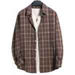 Men 1pc Plaid Button Up Shirt