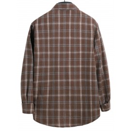 Men 1pc Plaid Button Up Shirt