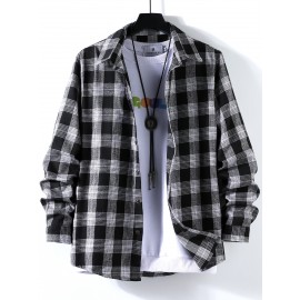 Men Plaid Button Up Shirt