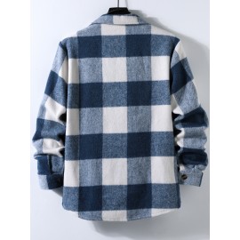 Men Buffalo Plaid Overcoat Without Tee