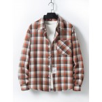 Men Plaid Print Button Front Shirt