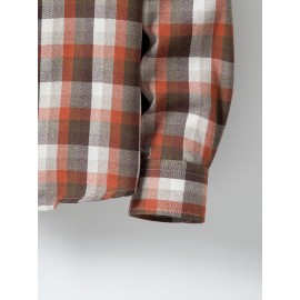 Men Plaid Print Button Front Shirt