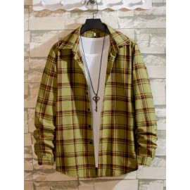 Men Plaid Button Up Shirt Without Tee