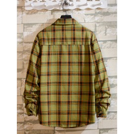 Men Plaid Button Up Shirt Without Tee