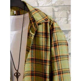 Men Plaid Button Up Shirt Without Tee