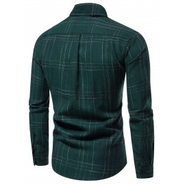 Men Plaid Pocket Patched Shirt