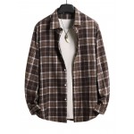 Men Plaid Print Shirt Without Top