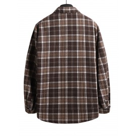 Men Plaid Print Shirt Without Top