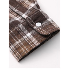 Men Plaid Print Shirt Without Top