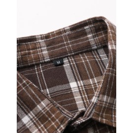 Men Plaid Print Shirt Without Top