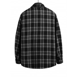 Men Plaid Print Shirt Without Top