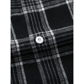 Men Plaid Print Shirt Without Top