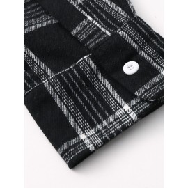 Men Plaid Print Shirt Without Top