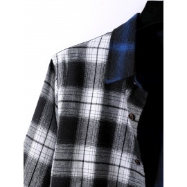 Men Plaid Colorblock Shirt Without Hoodie