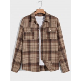 Plaid Button Front Pocket Shirt