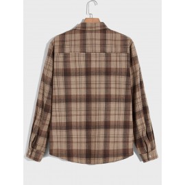 Plaid Button Front Pocket Shirt