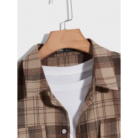 Plaid Button Front Pocket Shirt