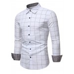 Men Grid Print Button Up Shirt