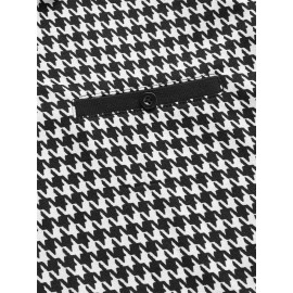 Men Houndstooth Print Polo Shirt