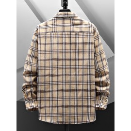 Men Plaid Patched Pocket Shirt Without Tee