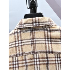 Men Plaid Patched Pocket Shirt Without Tee