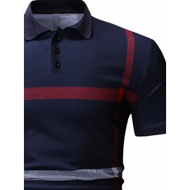 Men Plaid Print Polo Shirt