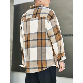 Men Plaid Drop Shoulder Shirt