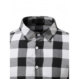 Men Buffalo Plaid Button Front Shirt