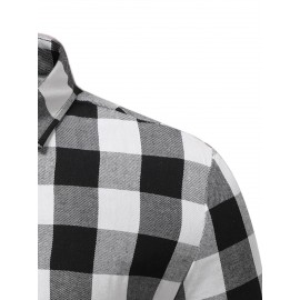 Men Buffalo Plaid Button Front Shirt