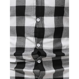 Men Buffalo Plaid Button Front Shirt