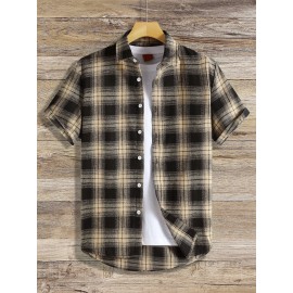 Men Plaid Print Shirt Without Tee