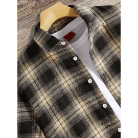 Men Plaid Print Shirt Without Tee