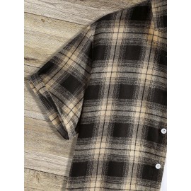 Men Plaid Print Shirt Without Tee