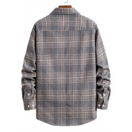 Men Plaid Patched Pocket Shirt Without Pullover